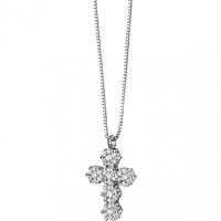 Collana Comete Donna Croci in Oro bianco Diamante 0.30 Ct GLB609 - GLB609